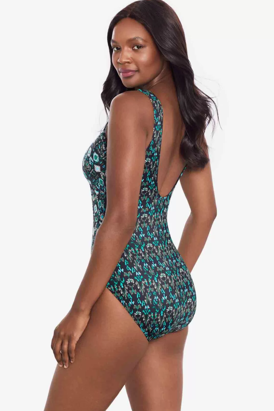 Miraclesuit One Piece^Bijoux Criss Cross Escape One Piece Swimsuit Black/Multi