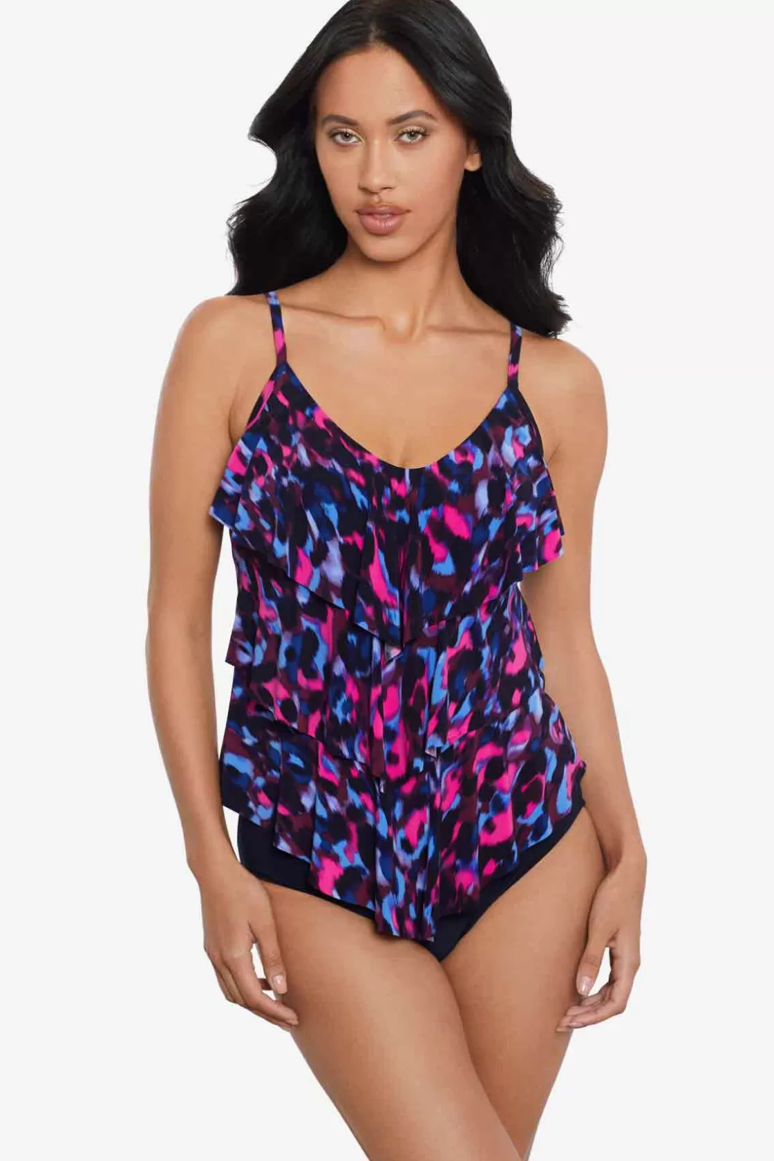 Miraclesuit Swim Bottoms | Plus^Cherry Bomb Rita Tankini Top Black/Multi