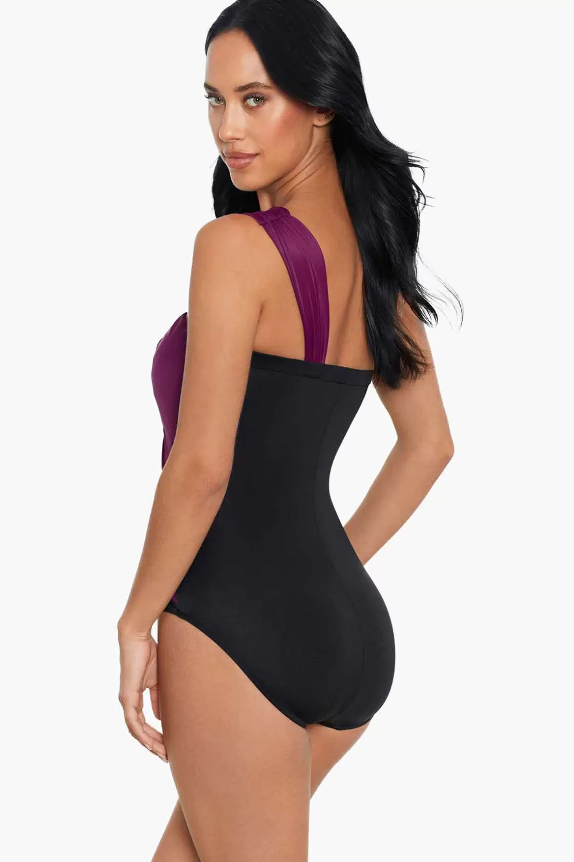 Miraclesuit Tankini Tops^Colorblock Goddess One Piece Swimsuit Navy