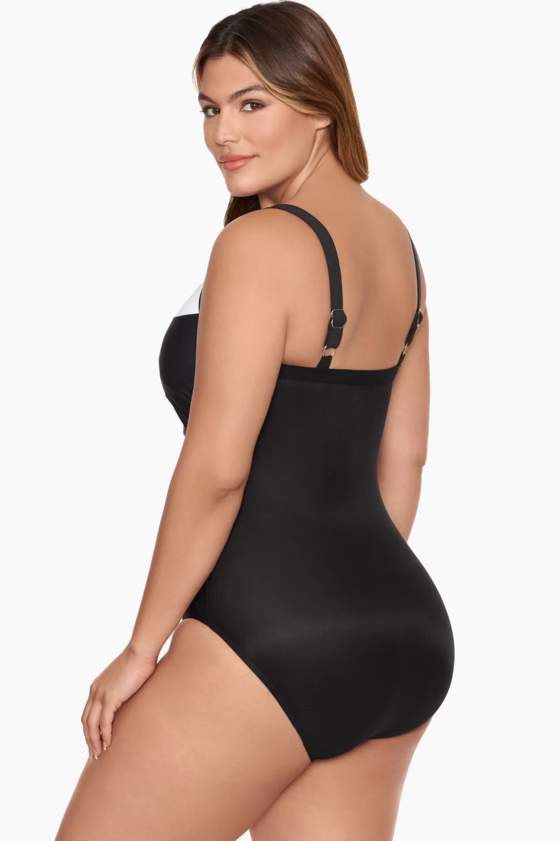 Miraclesuit One Piece^Colorblock Kara One Piece Swimsuit DD-Cup Black/White