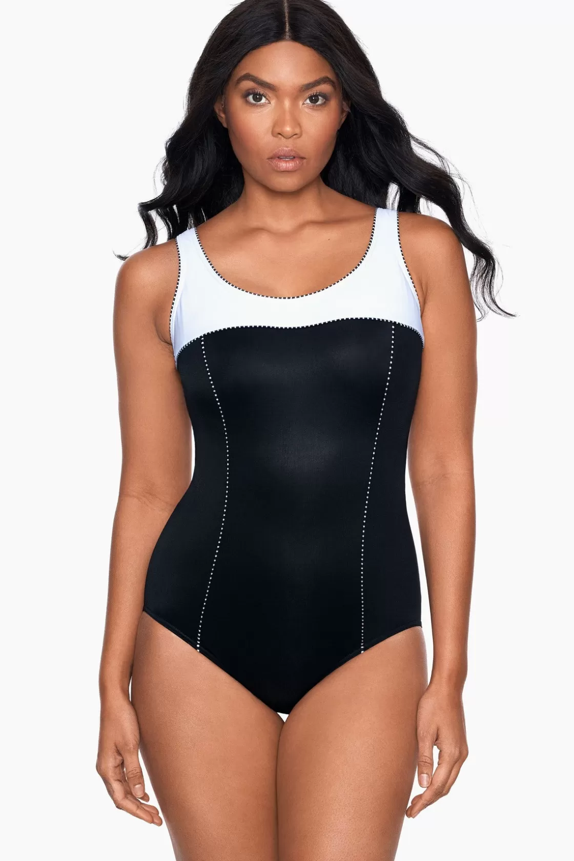 Miraclesuit One Piece^Colorblock Touche One Piece Swimsuit DD-Cup Black/White
