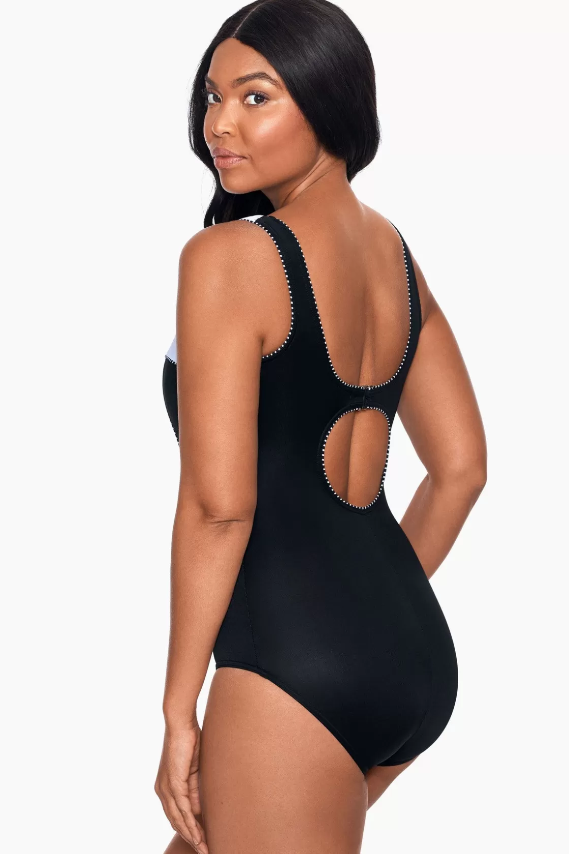 Miraclesuit One Piece^Colorblock Touche One Piece Swimsuit DD-Cup Black/White