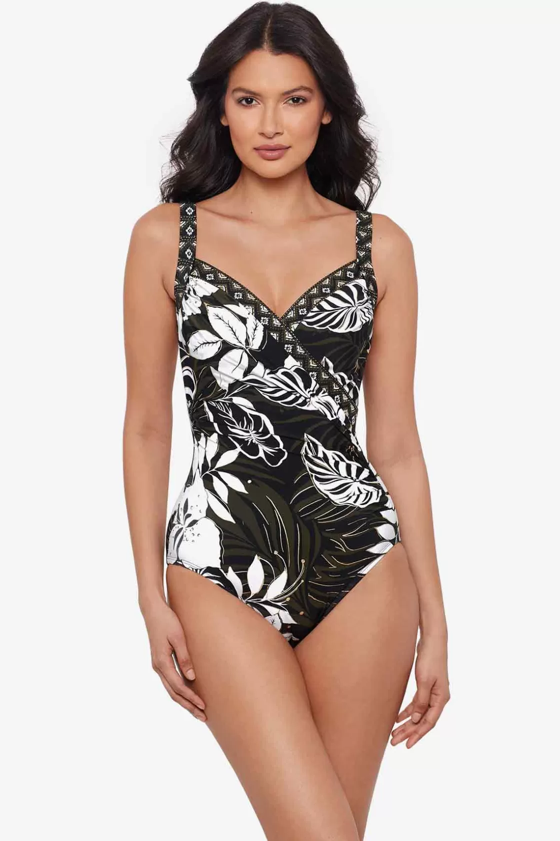 Miraclesuit One Piece^Elle Dorado Sanibel One Piece Swimsuit DD-Cup Black/Multi