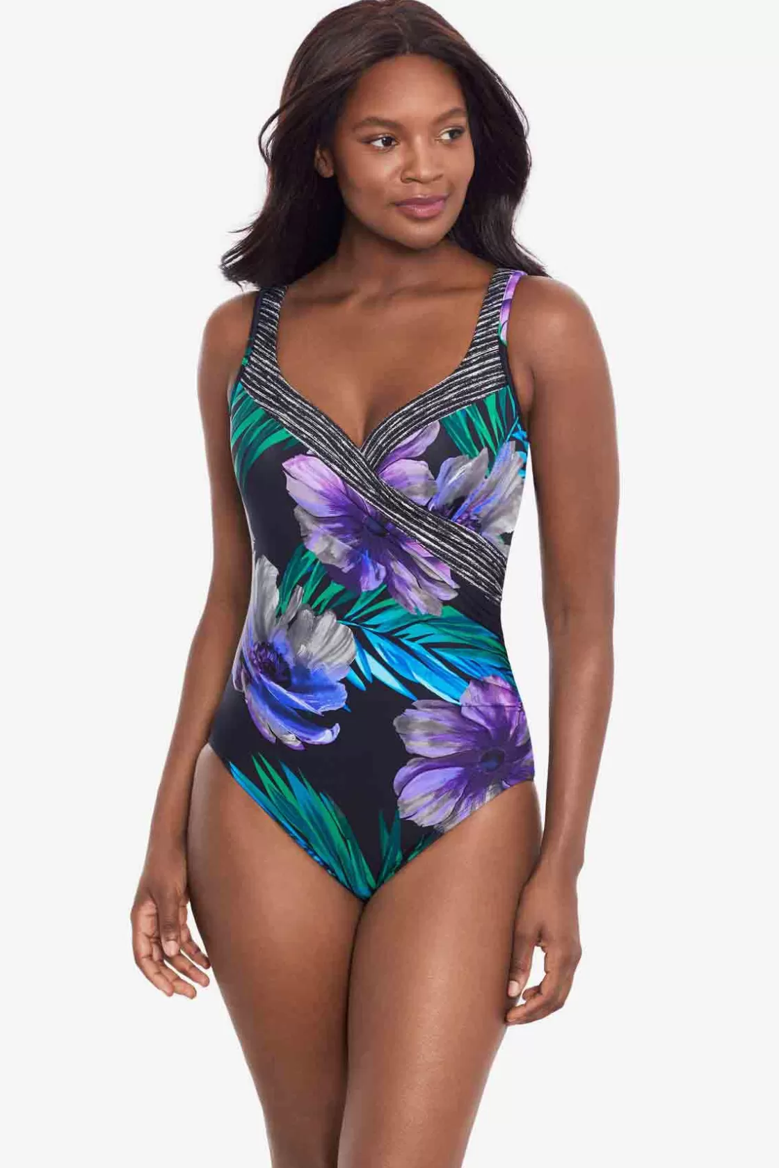 Miraclesuit One Piece^Flora Aura It's A Wrap One Piece Swimsuit Black/Multi