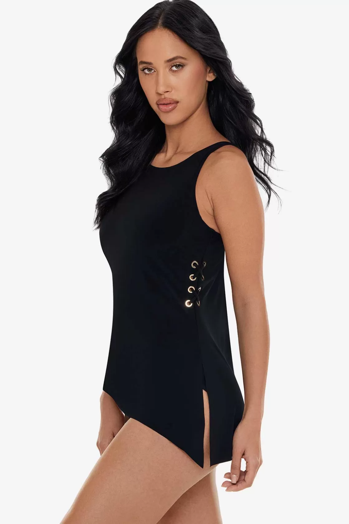 Miraclesuit Swim Dress | One Piece^Hoops Gabriella Tankini Top Black