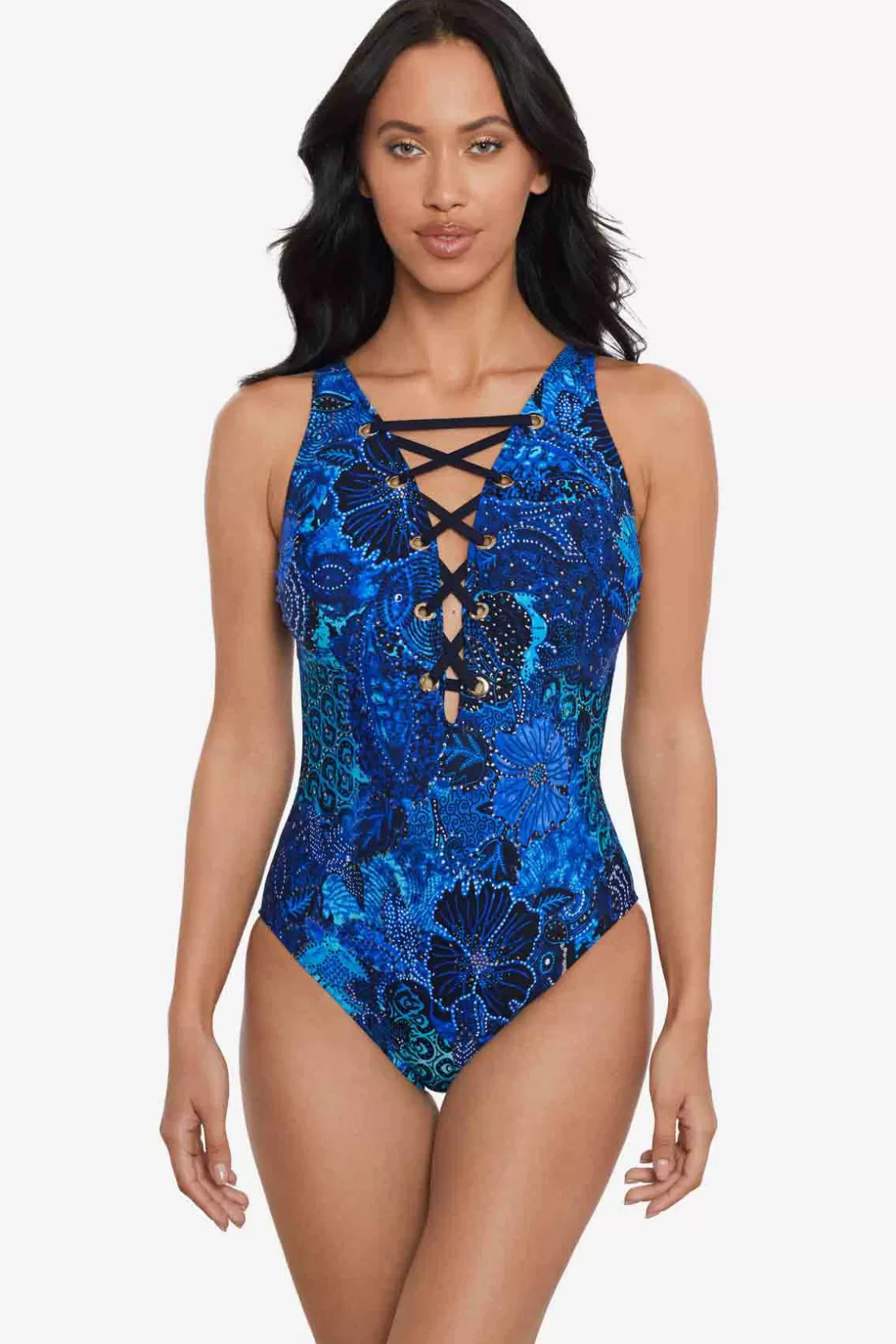 Miraclesuit One Piece^Jewels In The Nile Steffi One Piece Swimsuit Blue/Multi