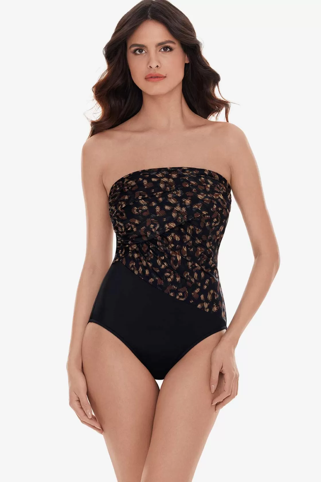 Miraclesuit Tankini Tops | Bra-Sized Swim^La Paz Goddess One Piece Swimsuit Black/Brown