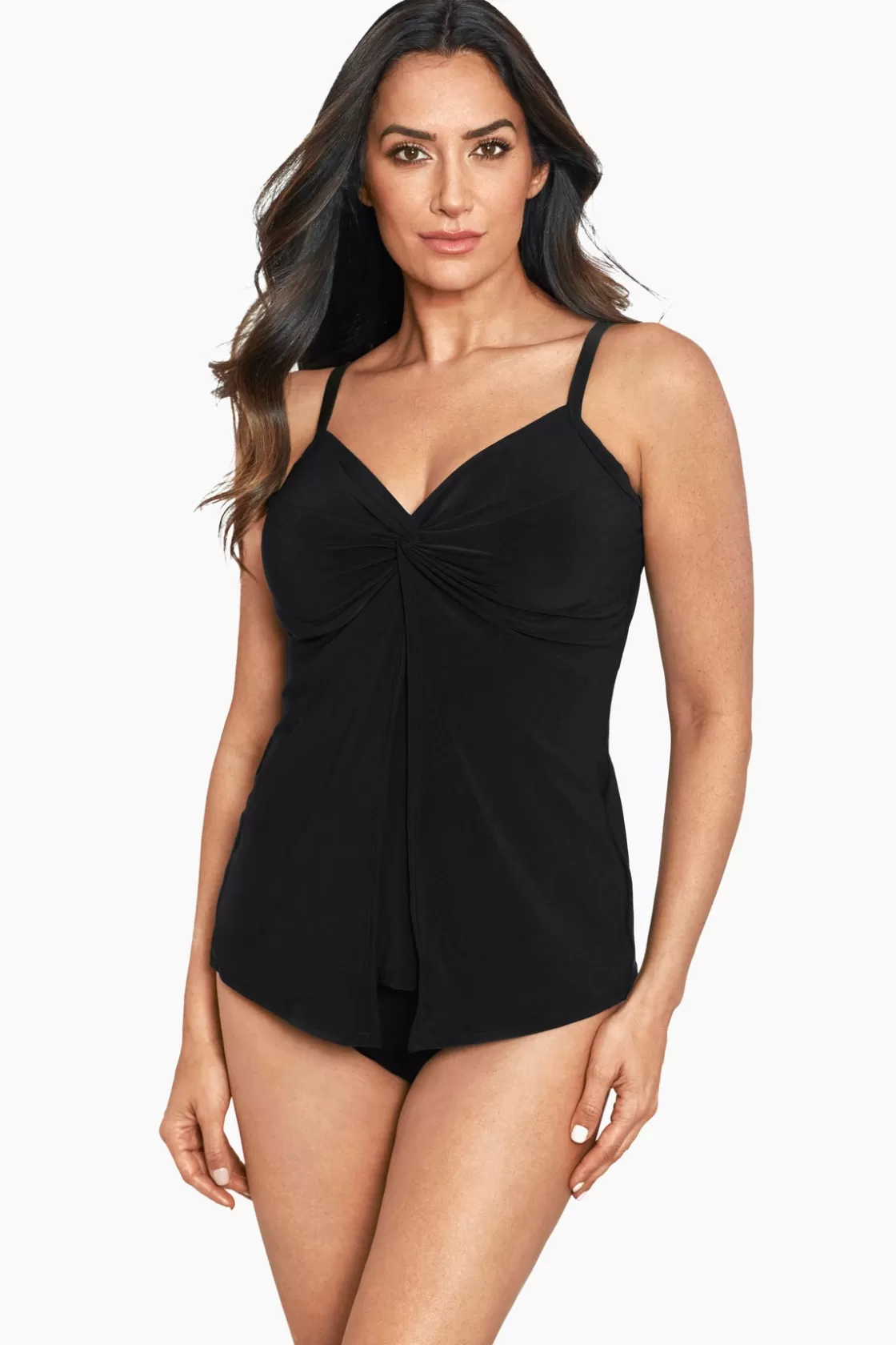 Miraclesuit Swim Dress^Love Knot Tankini Top Black