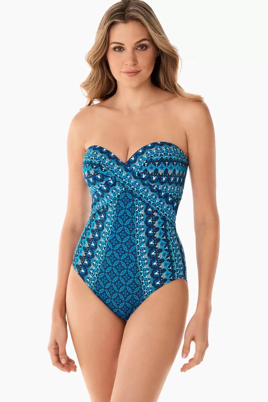 Miraclesuit Tankini Tops | Bra-Sized Swim^Mosaica Seville One Piece Swimsuit Blue