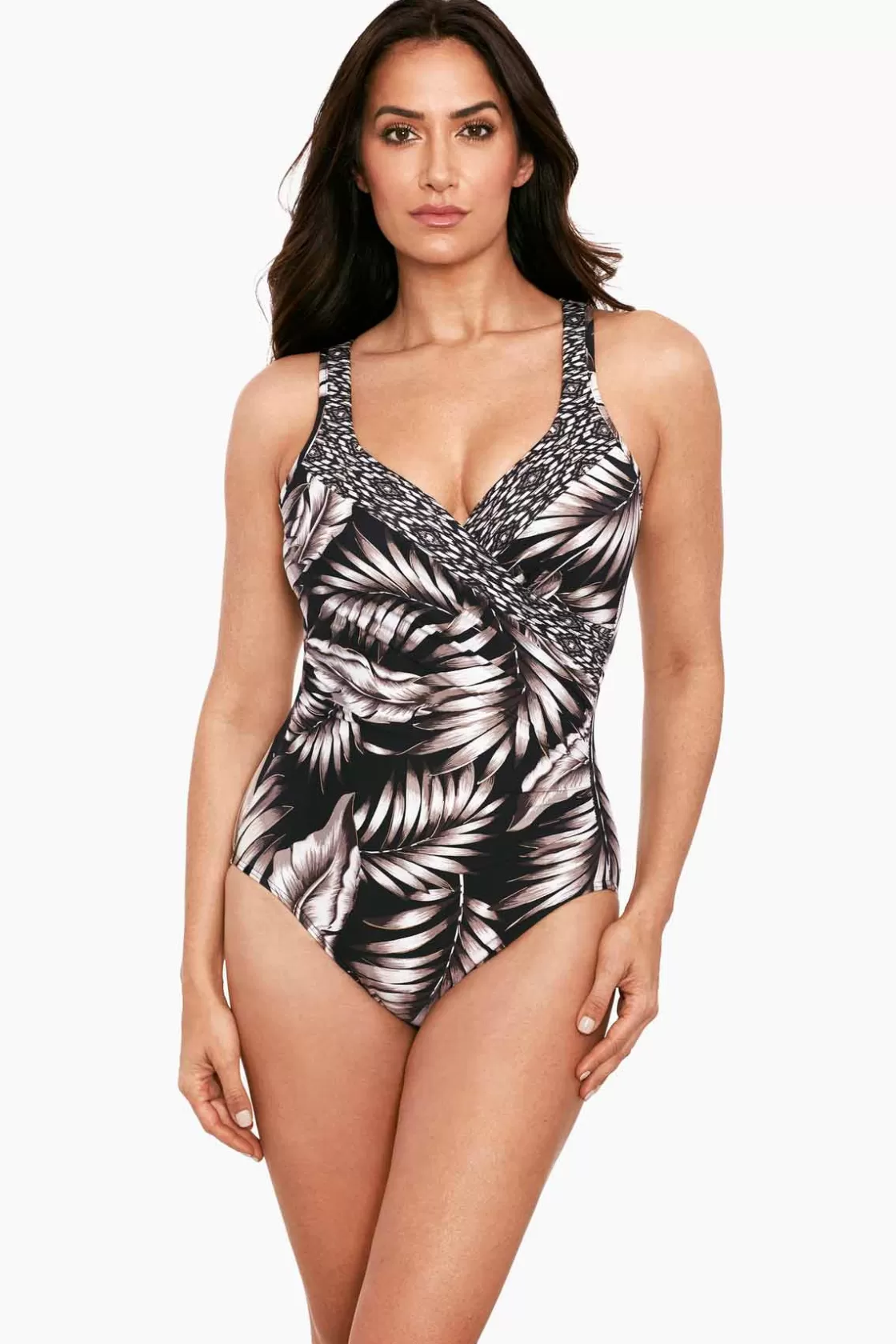 Miraclesuit One Piece^Oasis Colorblock It's A Wrap One Piece Swimsuit Black/Multi