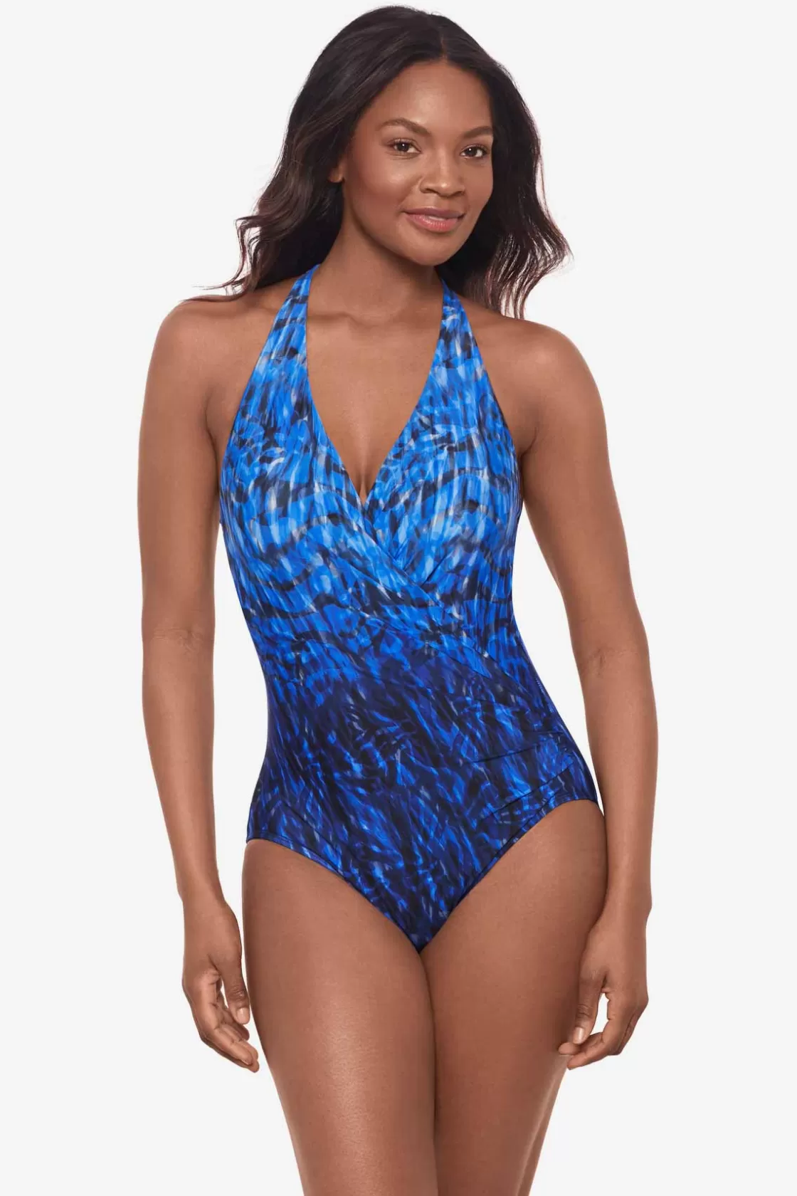 Miraclesuit One Piece^Paka Mayan Wrapsody One Piece Swimsuit Blue/Black