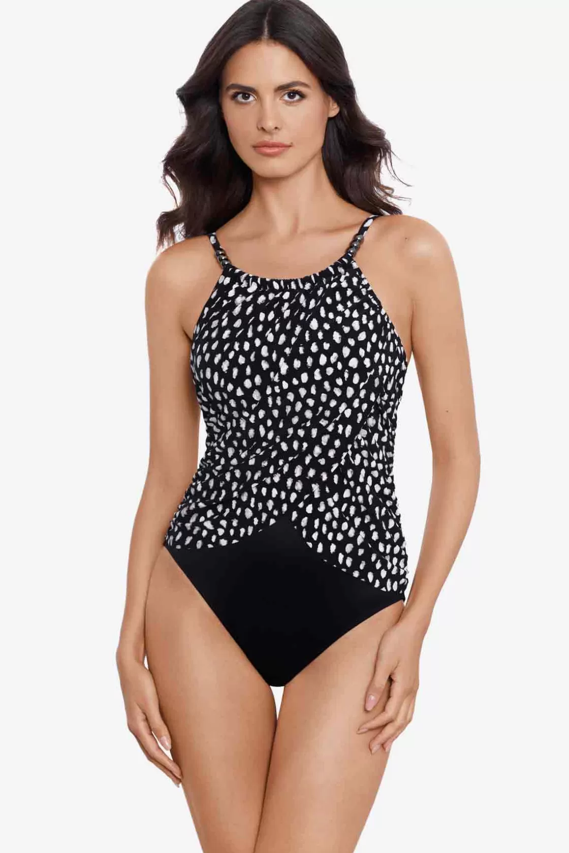 Miraclesuit One Piece^Pebbles Lisa One Piece Swimsuit Black/White