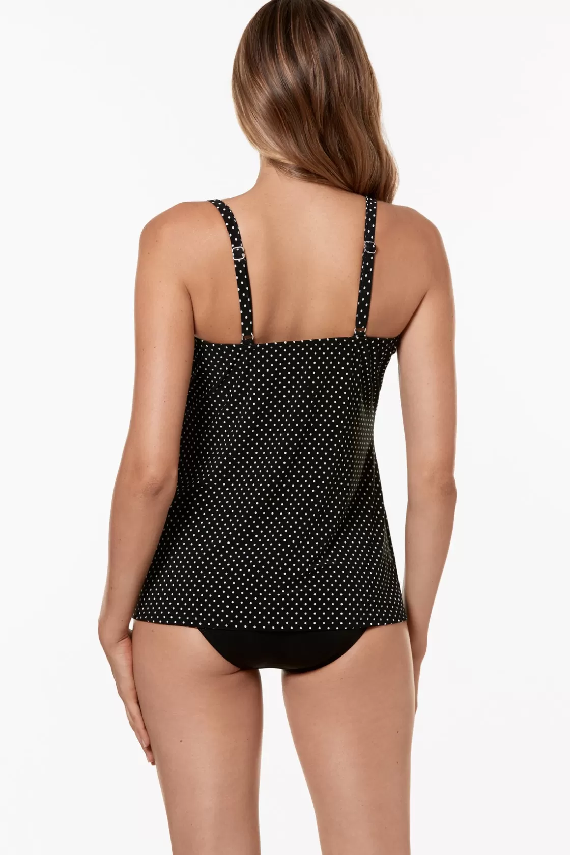 Miraclesuit One Piece | Dd+ Cup^Pin Point Love Knot Tankini Top DD-Cup Black/White