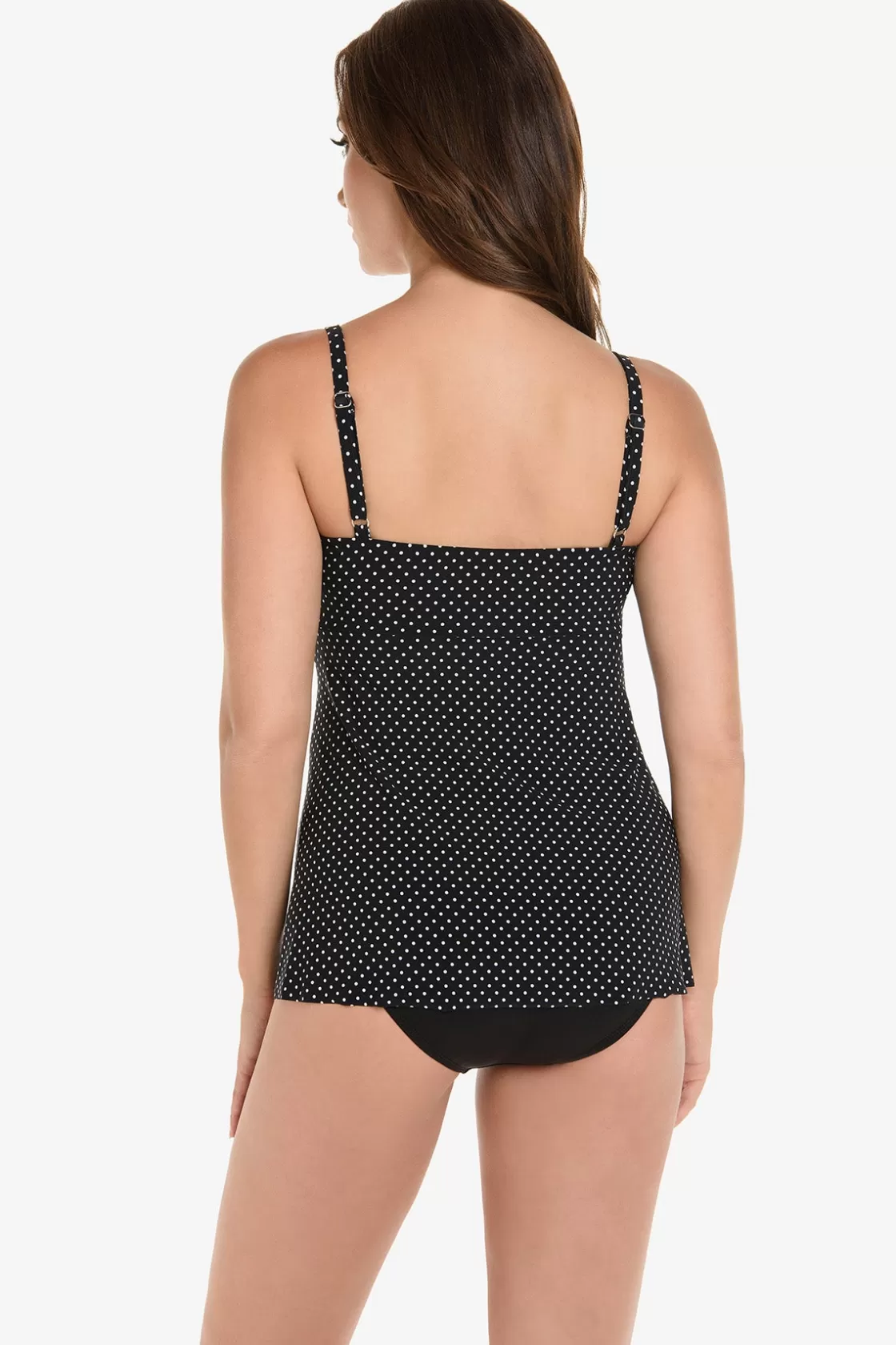 Miraclesuit One Piece | Dd+ Cup^Pin Point Roswell Tankini Top Black/White