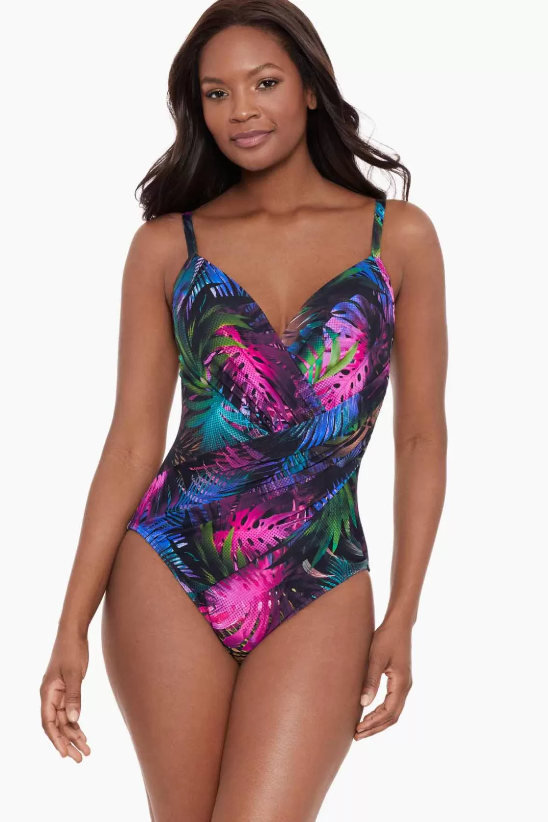 Miraclesuit One Piece^Pixel Palmas Bonita One Piece Swimsuit Black/Multi