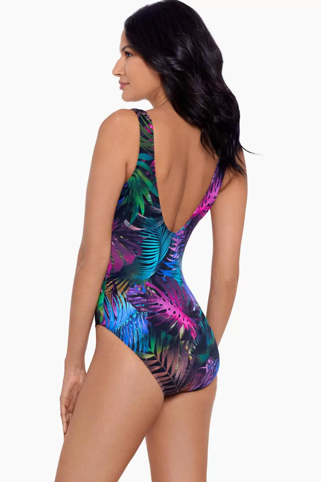 Miraclesuit One Piece^Pixel Palmas Revele One Piece Swimsuit Black/Multi