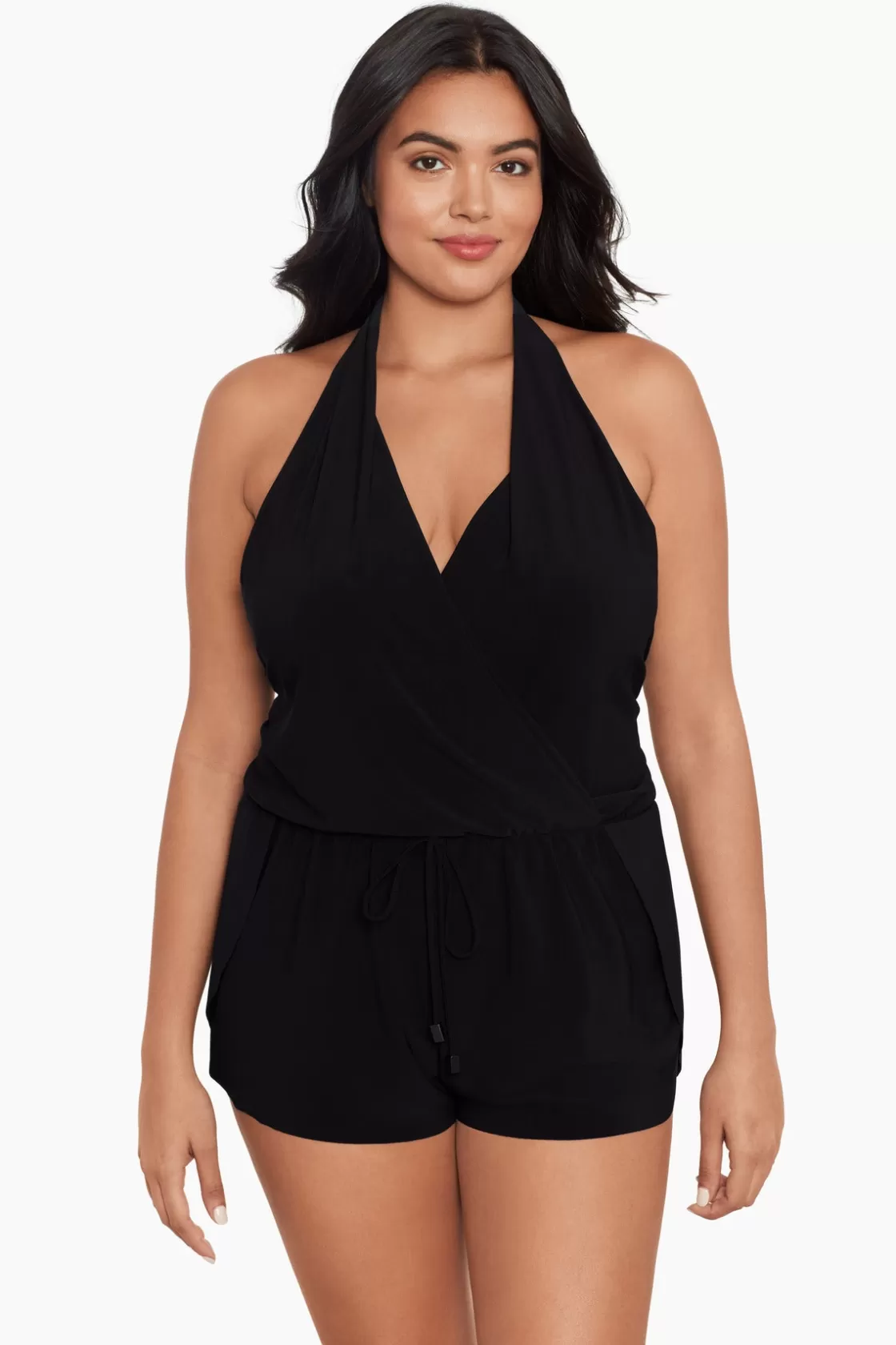 Miraclesuit Tankini Tops^Plus Size Bianca One Piece Romper Swimsuit Black