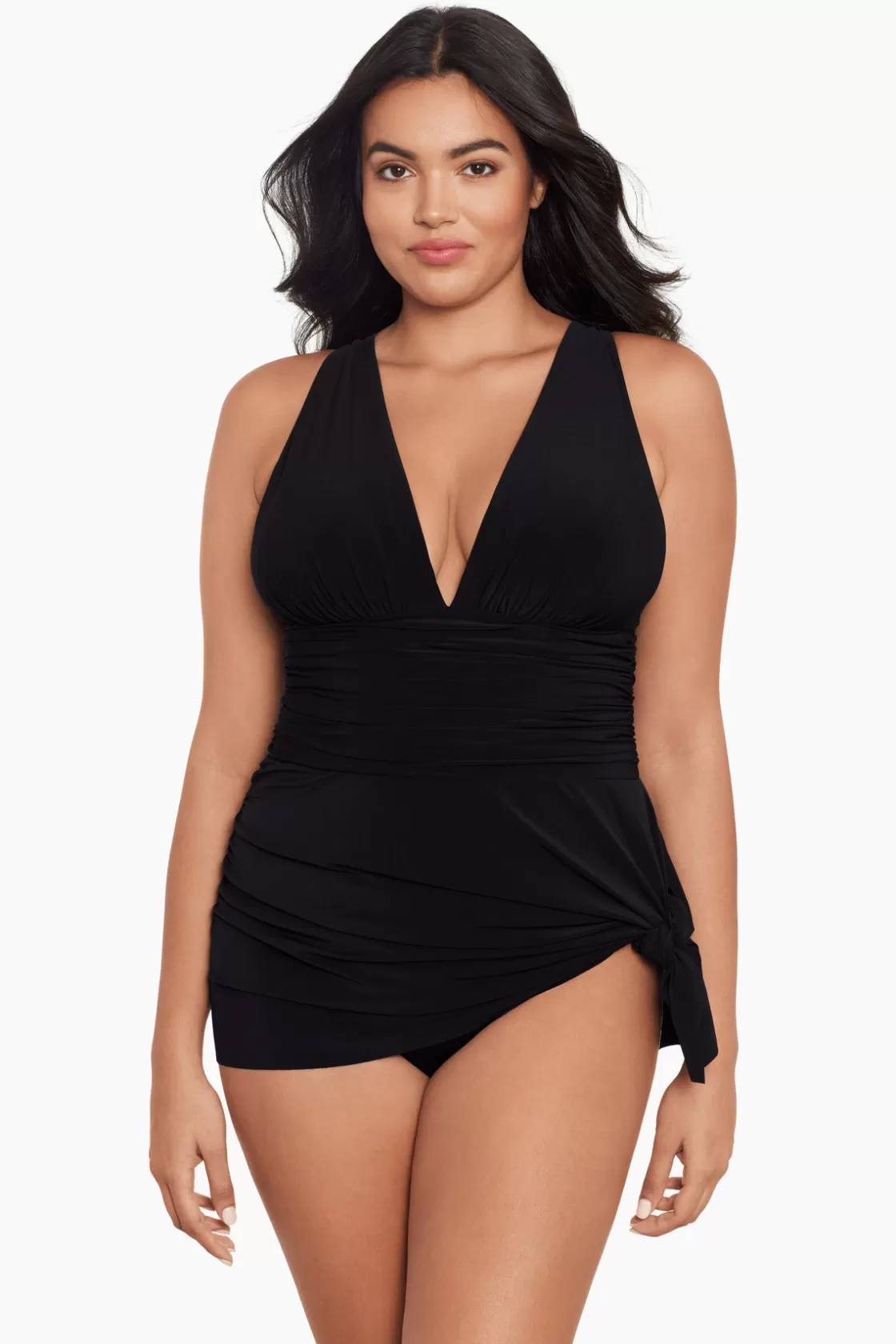 Miraclesuit Tankini Tops^Plus Size Celine Swim Dress Black