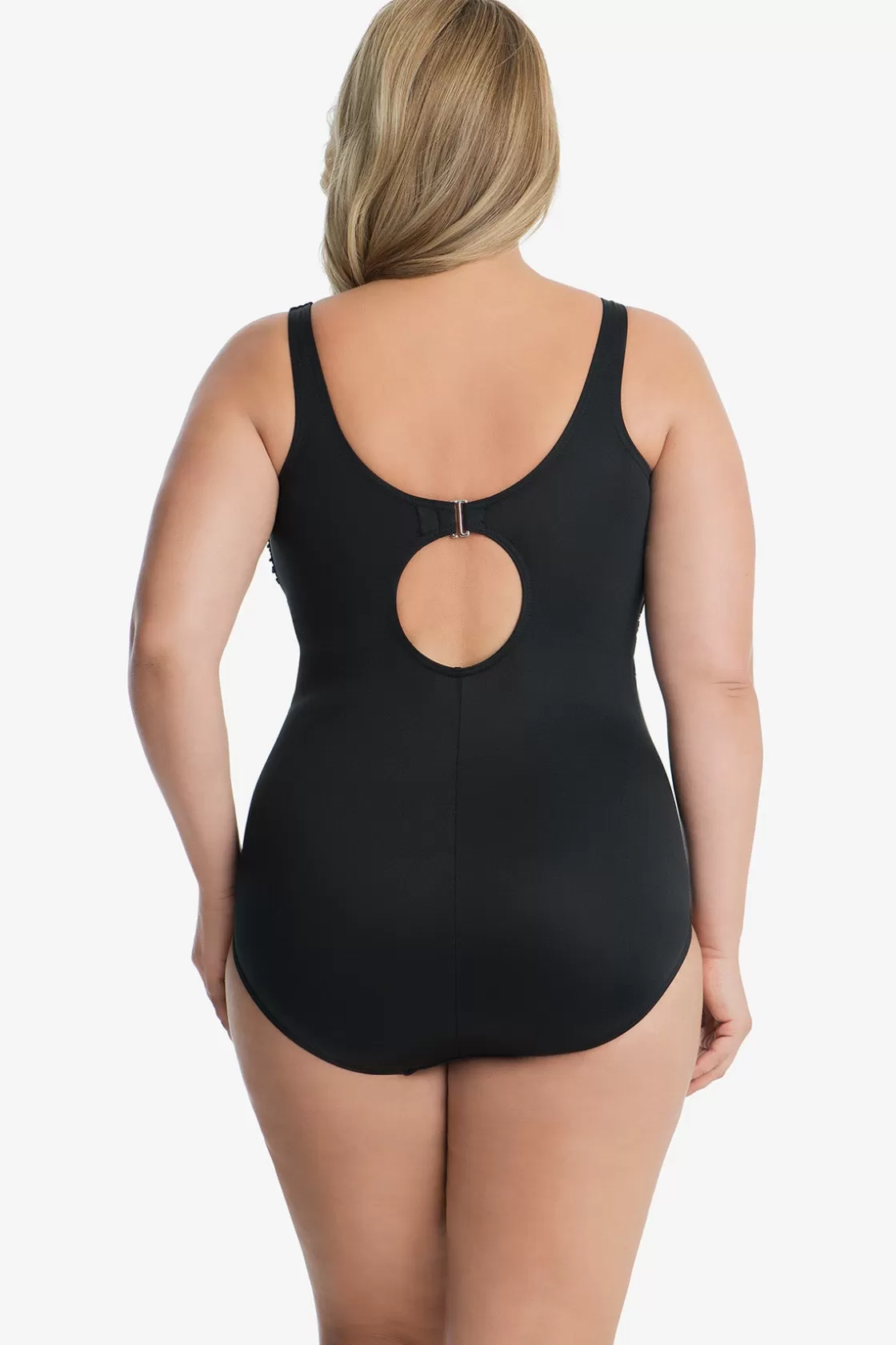 Miraclesuit One Piece^Plus Size Colorblock Helix One Piece Swimsuit Black/White