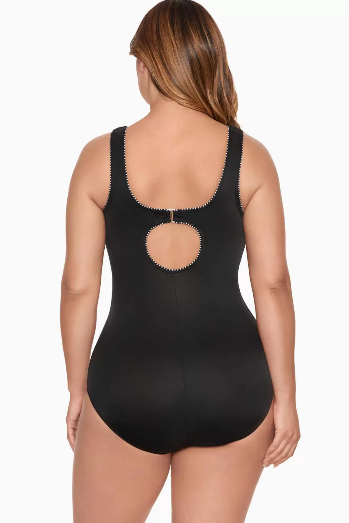 Miraclesuit One Piece^Plus Size Colorblock Touche One Piece Swimsuit Black/White