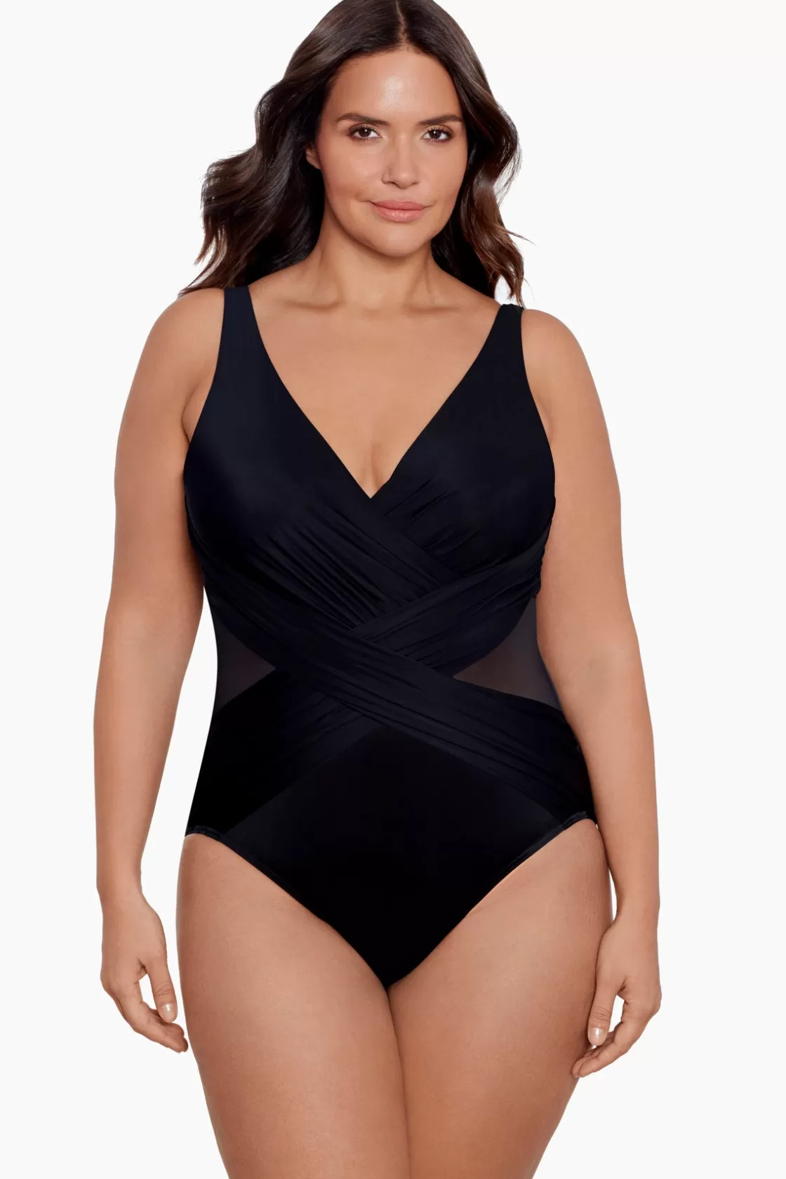 Miraclesuit One Piece^Plus Size Crossover One Piece Swimsuit Black