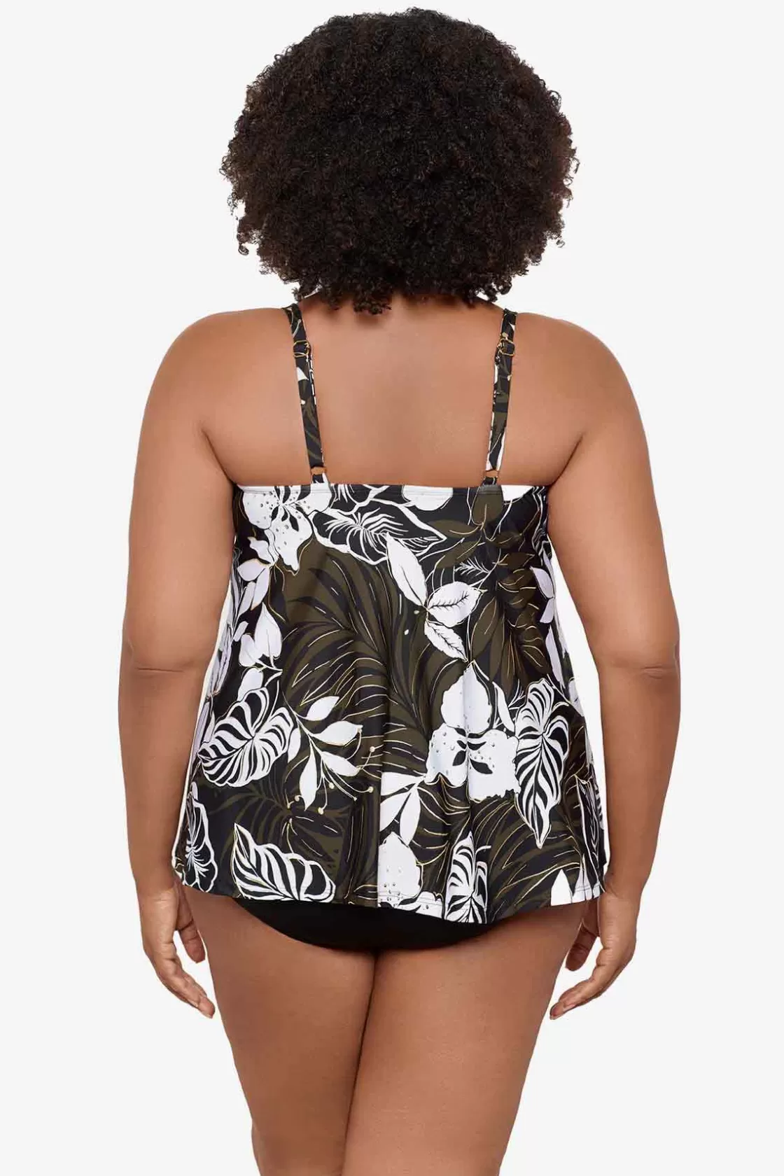 Miraclesuit One Piece | Dd+ Cup^Plus Size Elle Dorado Love Knot Tankini Top Black/Multi