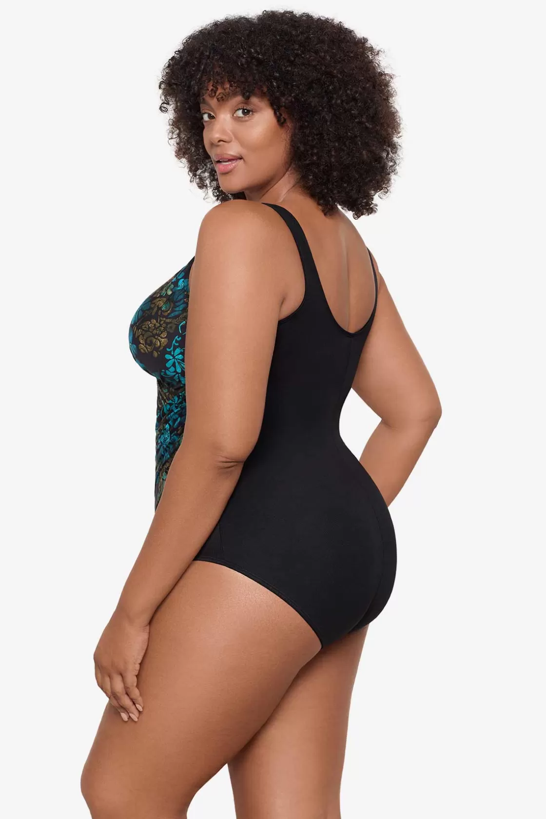 Miraclesuit One Piece^Plus Size Flor De Mare Oceanus One Piece Swimsuit Black/Multi
