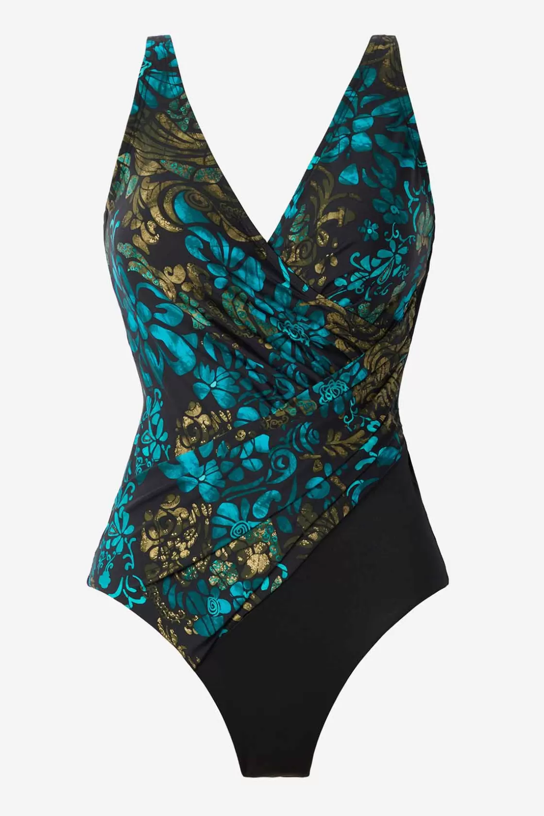 Miraclesuit One Piece^Plus Size Flor De Mare Oceanus One Piece Swimsuit Black/Multi