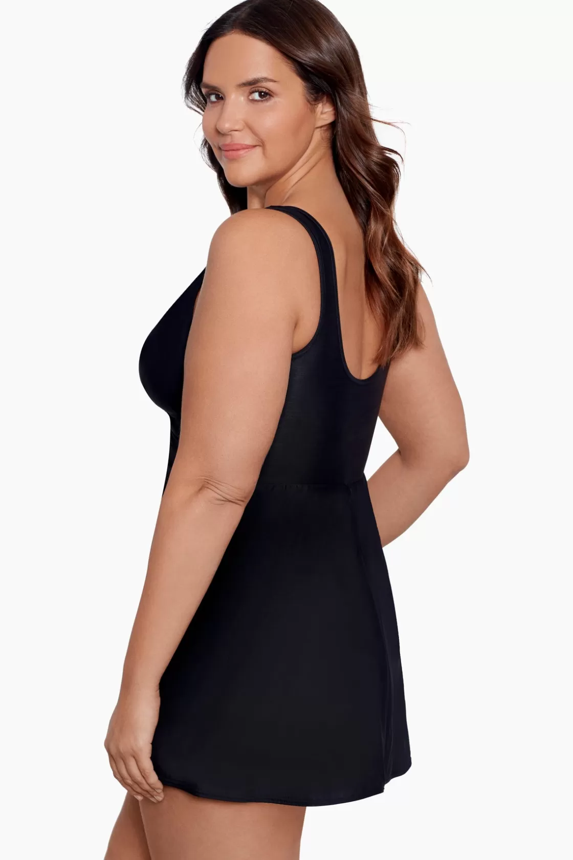 Miraclesuit Tankini Tops^Plus Size Must Haves Marais One Piece Swim Dress Black