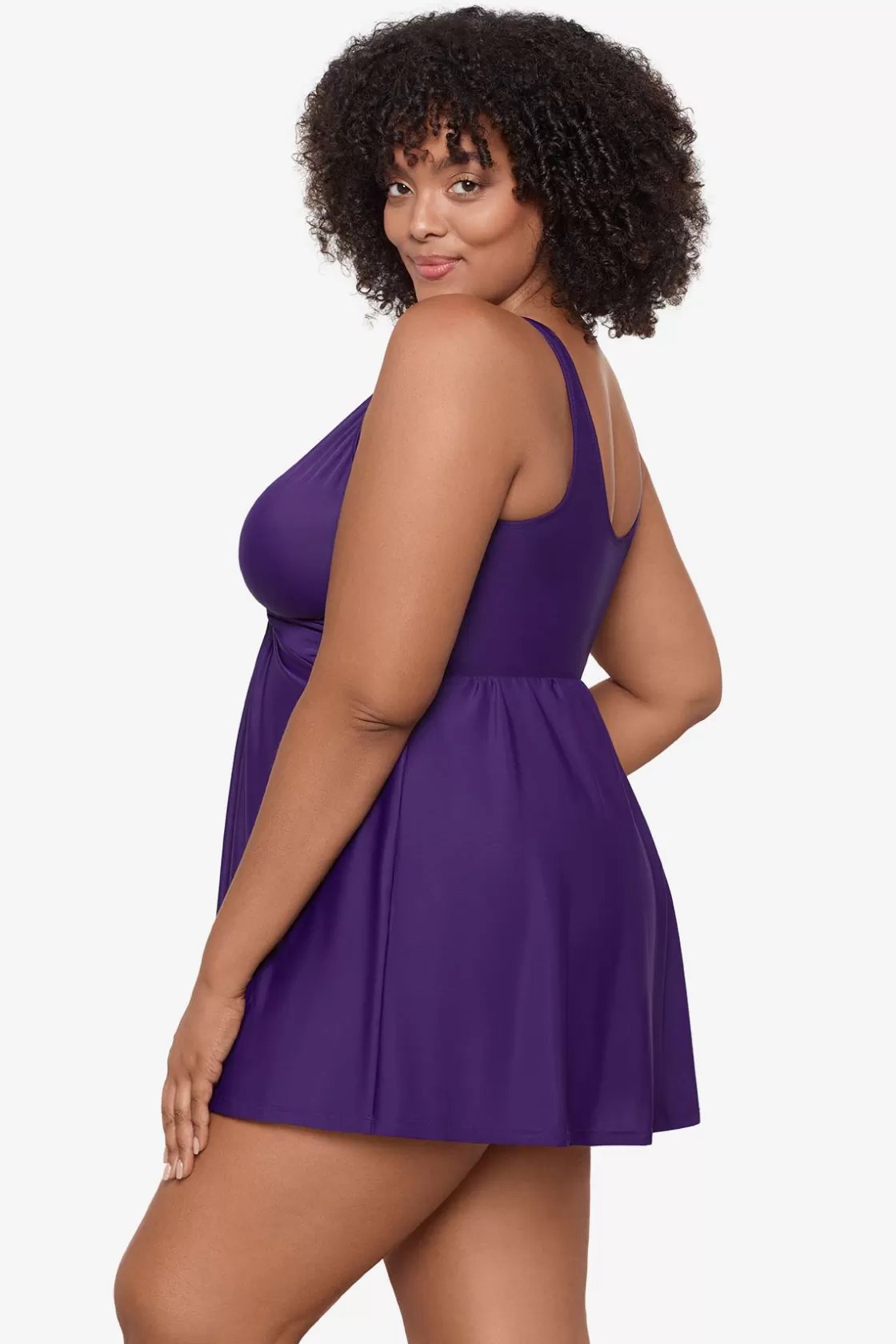Miraclesuit Tankini Tops^Plus Size Must Haves Marais One Piece Swim Dress Black