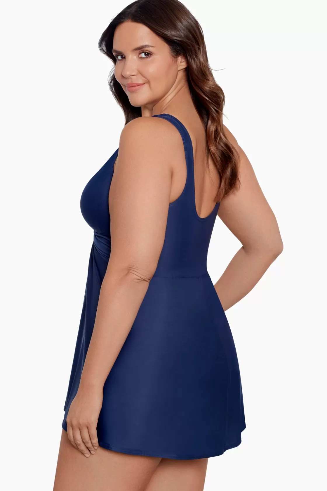 Miraclesuit Tankini Tops^Plus Size Must Haves Marais One Piece Swim Dress Black