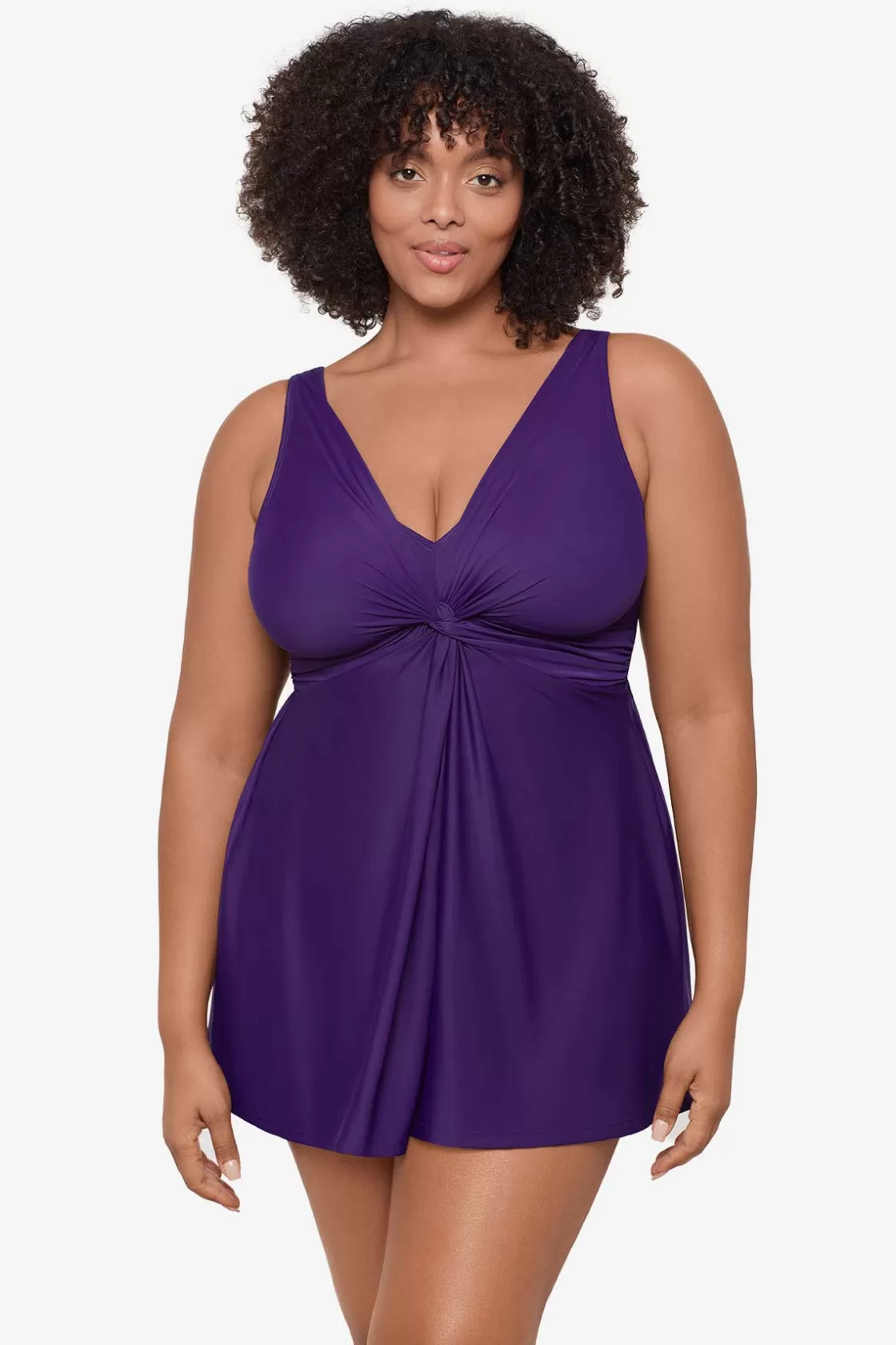 Miraclesuit Tankini Tops^Plus Size Must Haves Marais One Piece Swim Dress Black