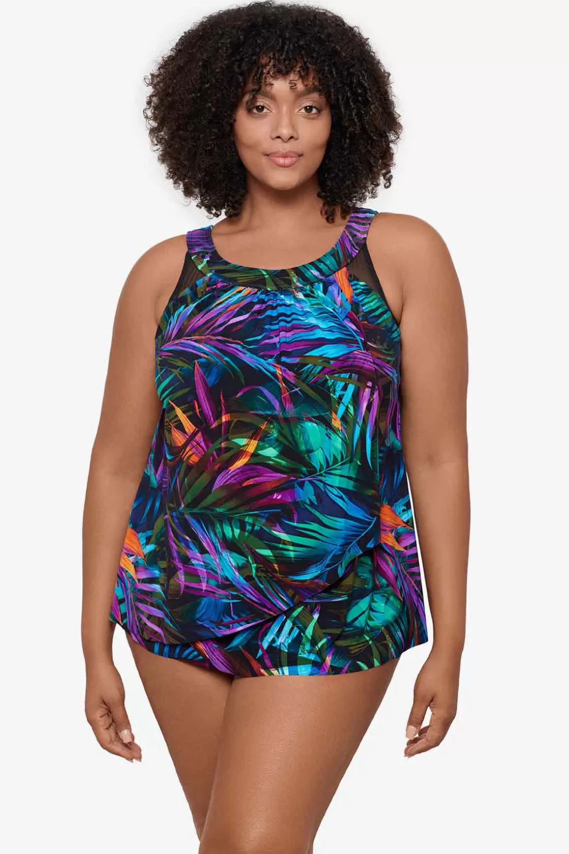 Miraclesuit One Piece | Dd+ Cup^Plus Size Palma Paradiso Ursula Tankini Top Multi