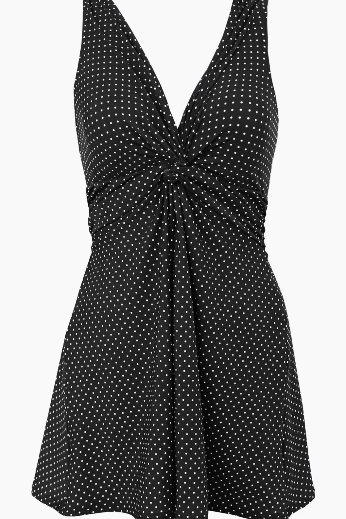 Miraclesuit Tankini Tops^Plus Size Pin Point Marais One Piece Swim Dress Black/White