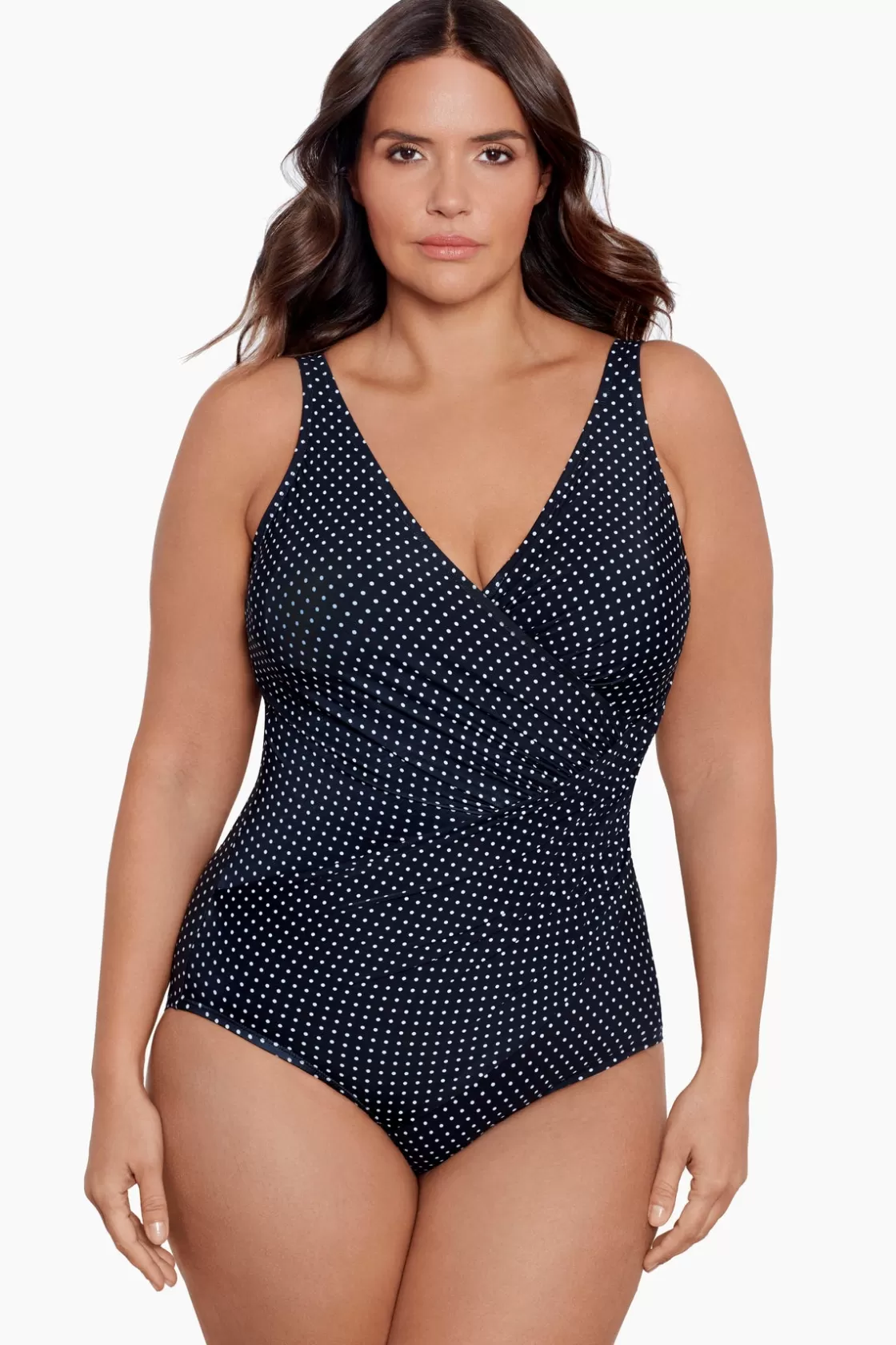 Miraclesuit One Piece^Plus Size Pin Point Oceanus One Piece Swimsuit Black/White