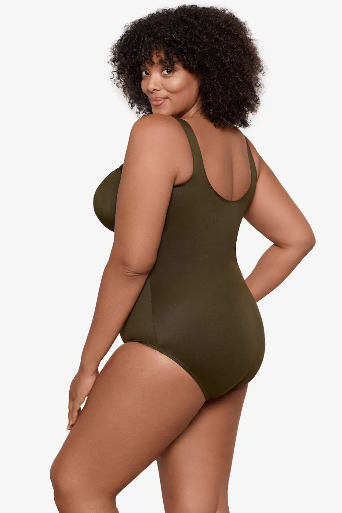 Miraclesuit One Piece^Plus Size Rock Solid Revele One Piece Swimsuit Nori