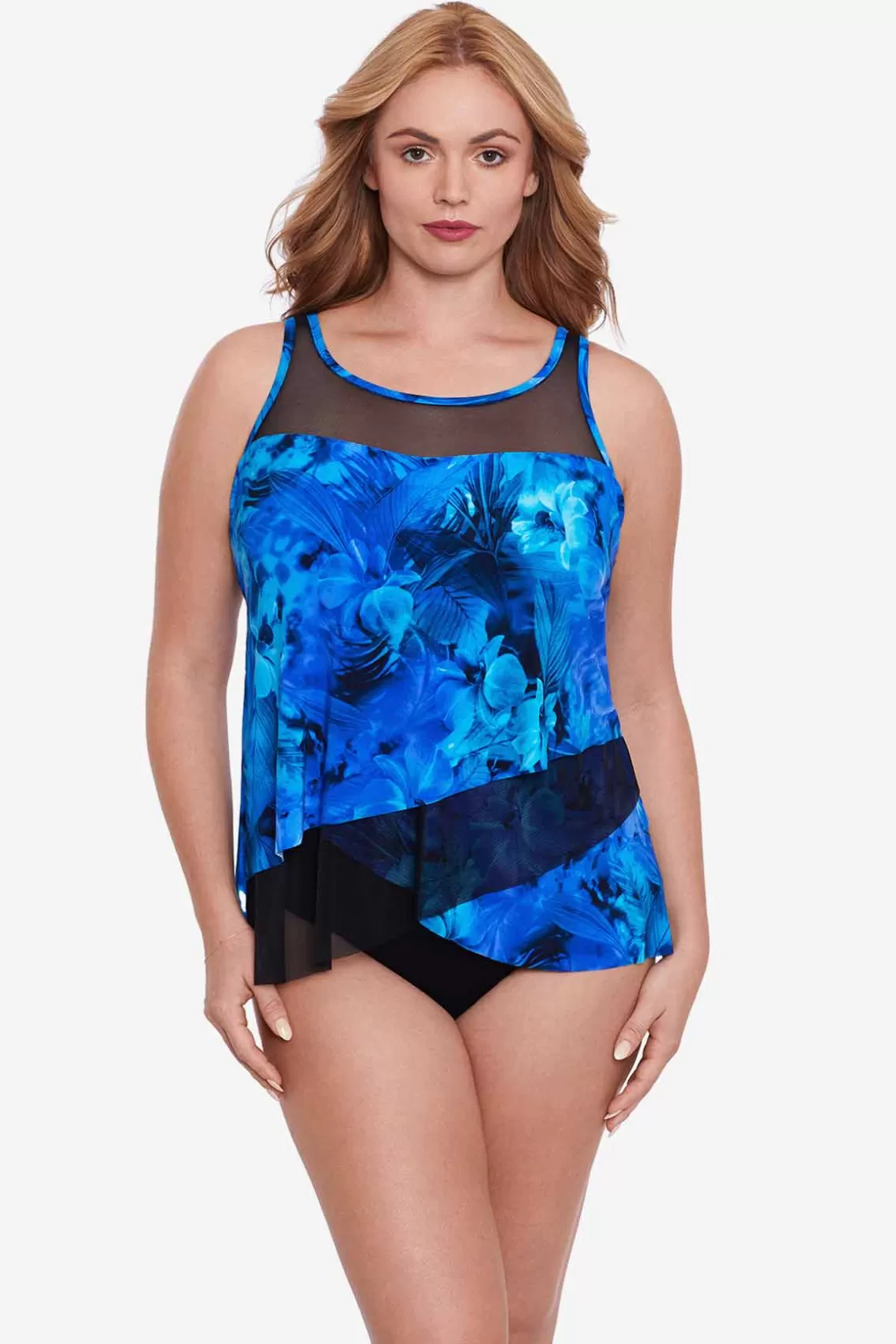 Miraclesuit Tankini Tops^Plus Size Sous Marine Mirage Tankini Top Blue/Multi