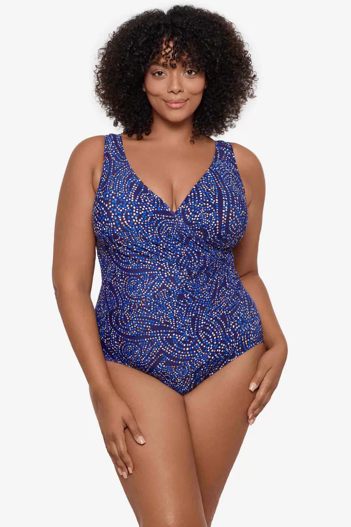 Miraclesuit One Piece^Plus Size Spotlight Oceanus One Piece Swimsuit Plum/Multi