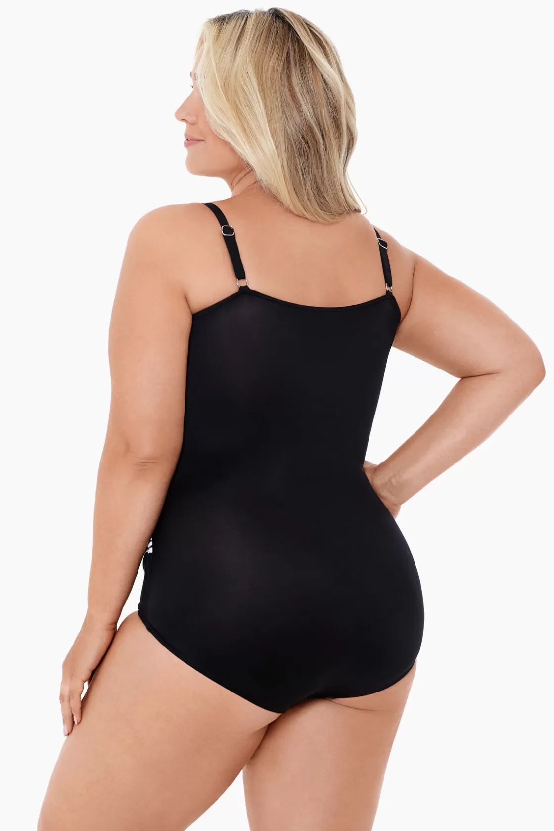 Miraclesuit One Piece^Plus Size Sub Rosa Sanibel One Piece Swimsuit Black/White