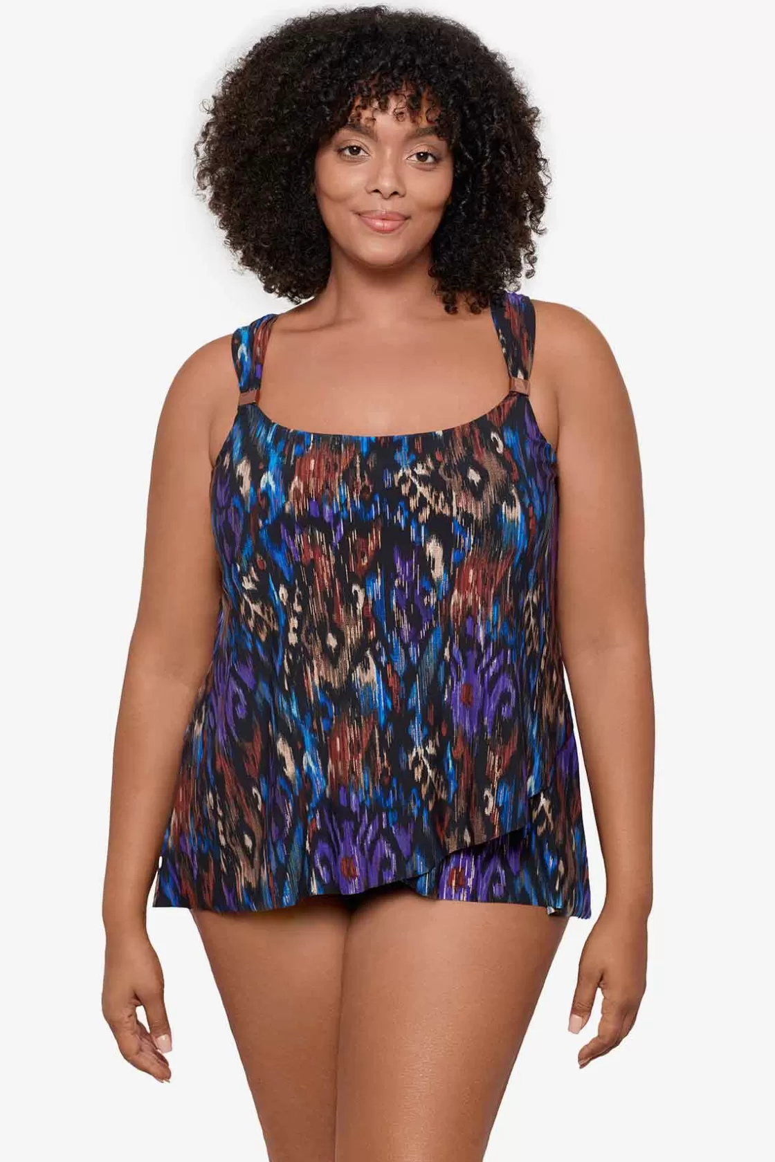 Miraclesuit One Piece | Dd+ Cup^Plus Size Tapiz Dazzle Tankini Top Black/Multi