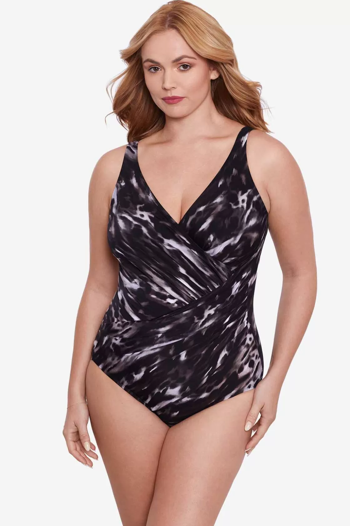 Miraclesuit One Piece^Plus Size Tempest Oceanus One Piece Swimsuit Black/Brown