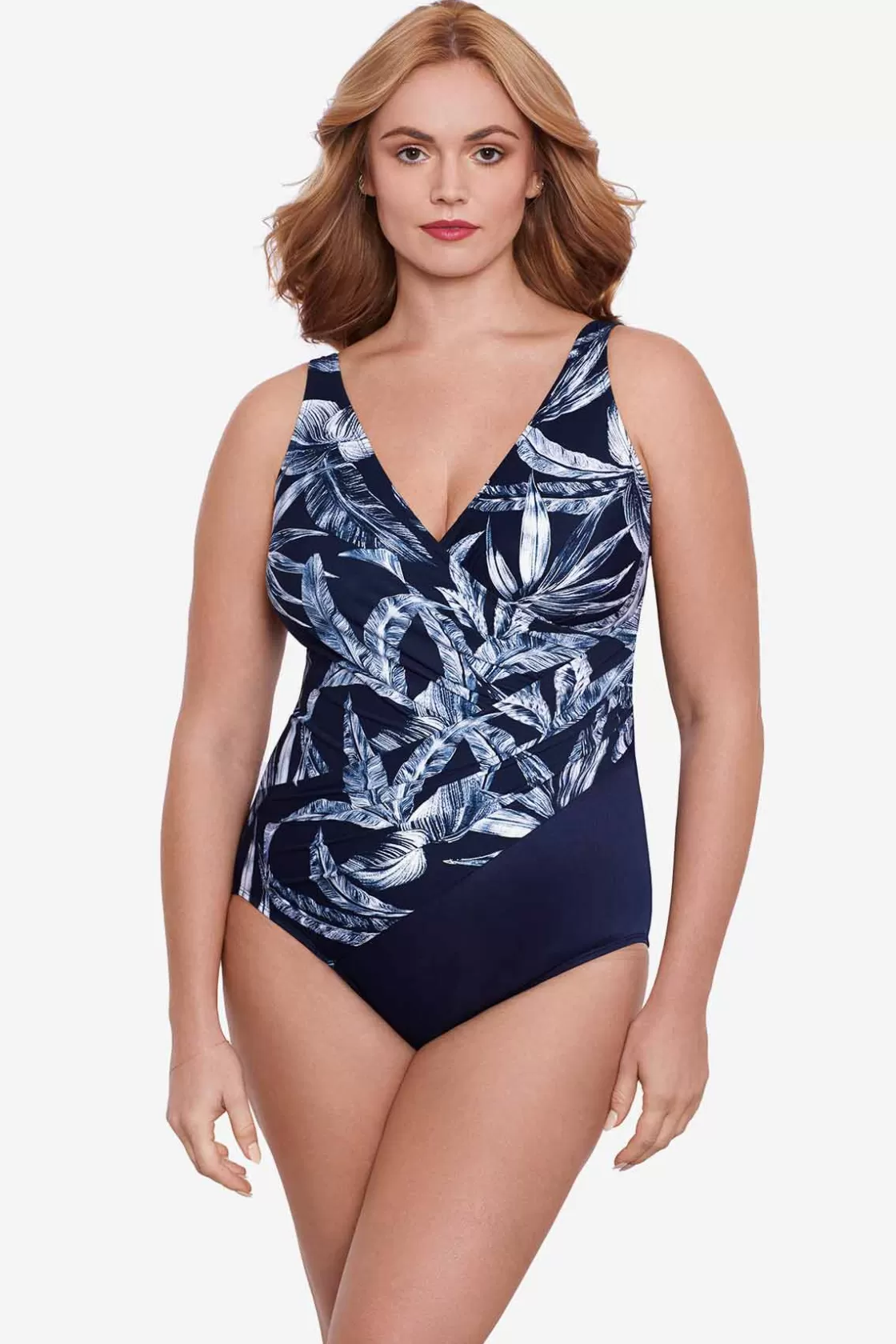 Miraclesuit One Piece^Plus Size Tropica Toile Oceanus One Piece Swimsuit Midnight