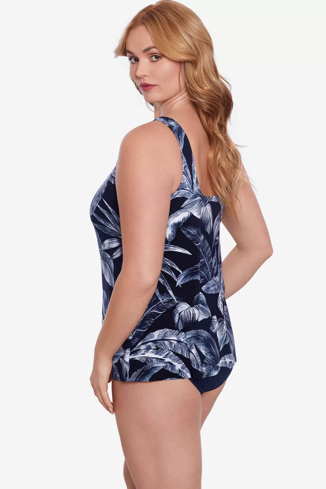 Miraclesuit Swim Dress | One Piece^Plus Size Tropica Toile Ursula Tankini Top Midnight