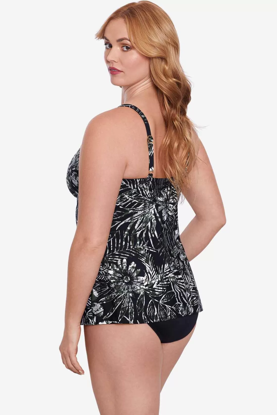 Miraclesuit Tankini Tops^Plus Size Zahara Love Knot Tankini Top Black/Multi