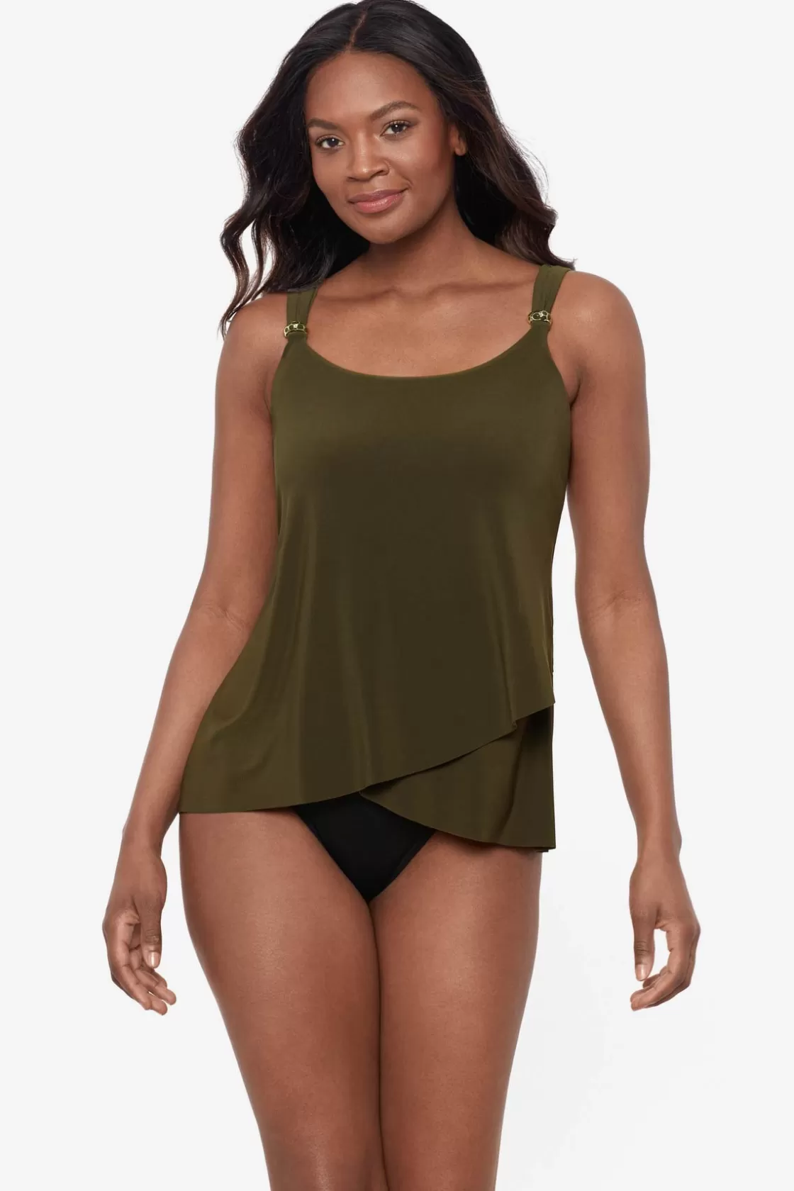 Miraclesuit Swim Dress | One Piece^Razzle Dazzle Underwire Tankini Top DD-Cup Nori