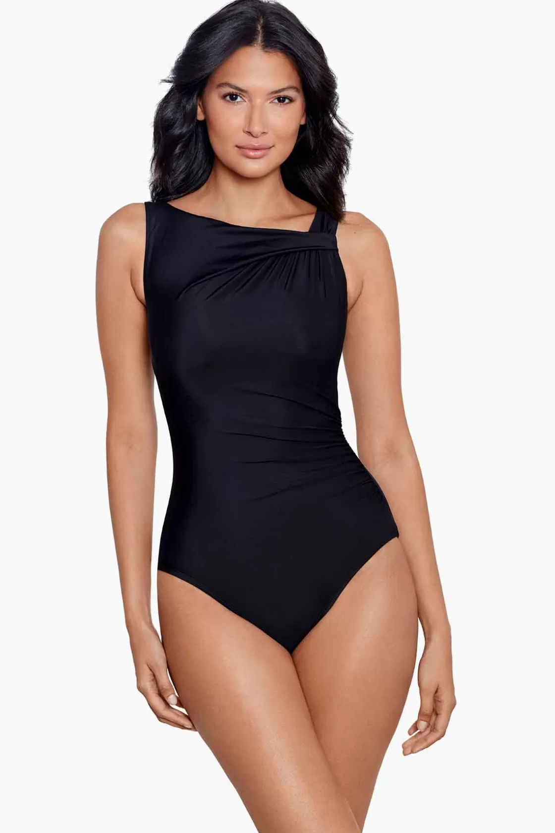 Miraclesuit Bandeau | One Piece^Rock Solid Avra One Piece Swimsuit Black