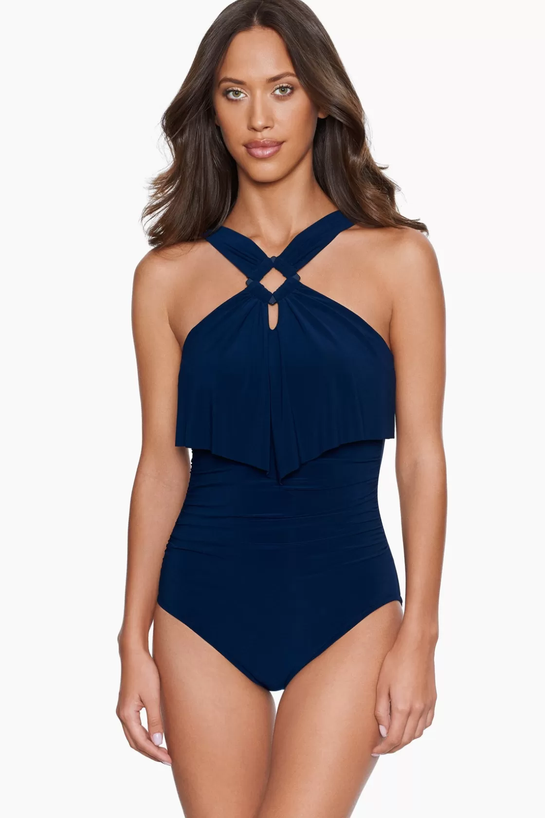 Miraclesuit Cover Ups^Square Cut Liza One Piece Swimsuit Navy