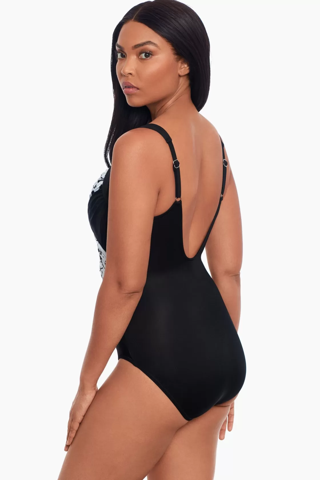 Miraclesuit One Piece^Sub Rosa Sanibel One Piece Swimsuit DD-Cup Black/White