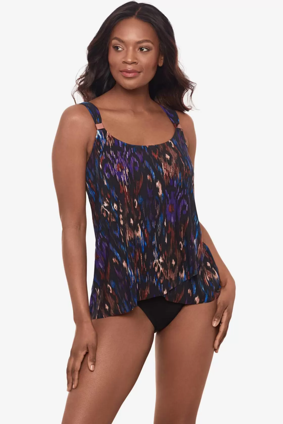 Miraclesuit One Piece | Plus^Tapiz Dazzle Tankini Top Black/Multi