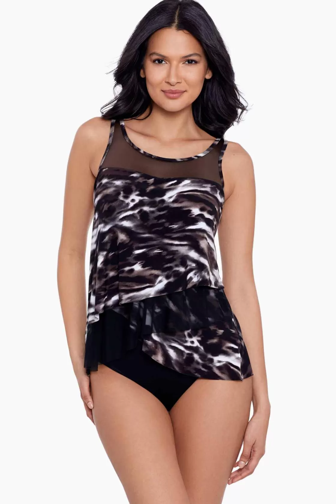 Miraclesuit Swim Dress | One Piece^Tempest Mirage Tankini Top Black/Brown